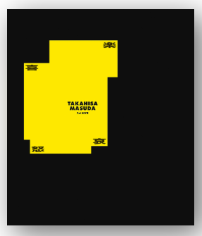 Cover of Takahisa Masuda's first live concert Blu-ray titled '喜怒哀楽' featuring a bright yellow design on a black background.